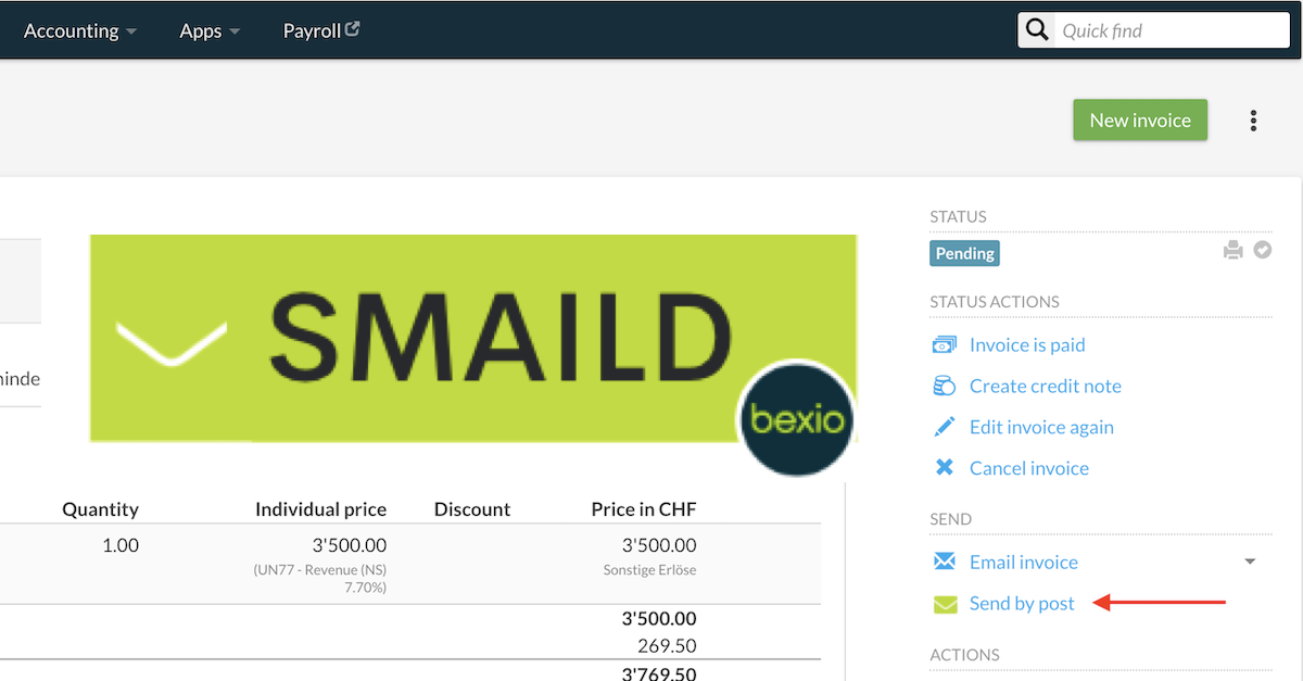 SMAILD for Bexio - Send Letters Efficiently